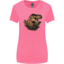 T-Rex Head in Foliage Dinosaur Womens Wider Cut T-Shirt Azalea