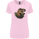 T-Rex Head in Foliage Dinosaur Womens Wider Cut T-Shirt Light Pink
