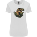 T-Rex Head in Foliage Dinosaur Womens Wider Cut T-Shirt White