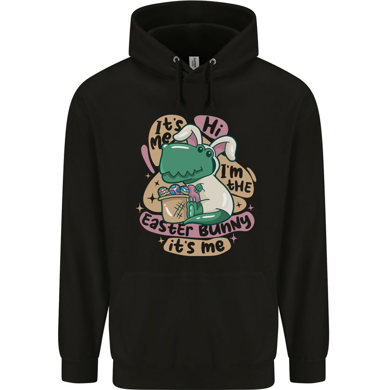 T-Rex I'm the Easter Bunny Funny Dinosaur Mens 80% Cotton Hoodie Black