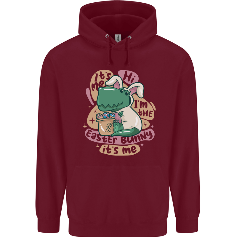 T-Rex I'm the Easter Bunny Funny Dinosaur Mens 80% Cotton Hoodie Maroon