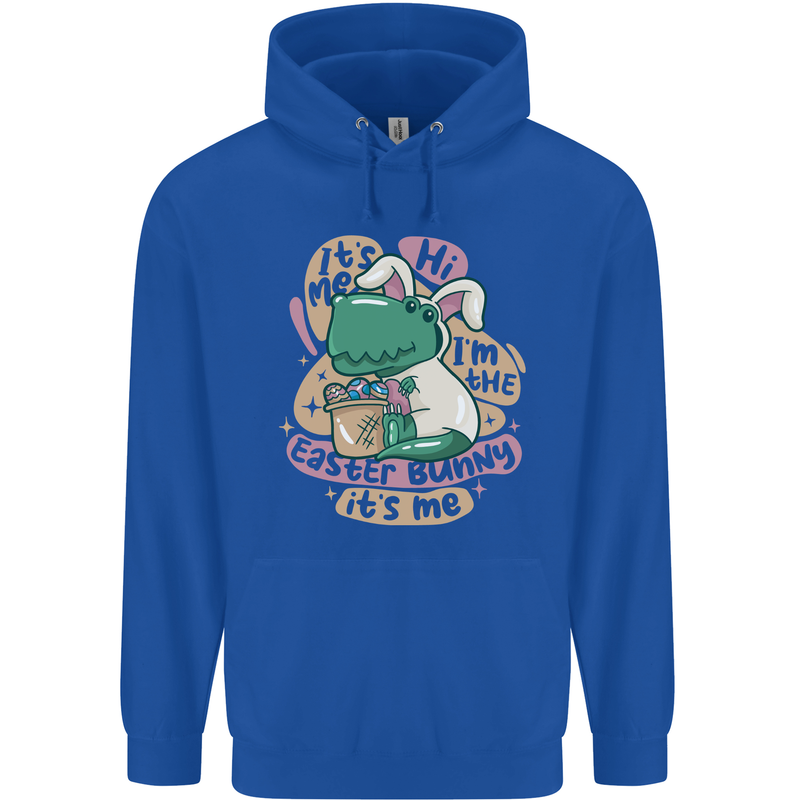 T-Rex I'm the Easter Bunny Funny Dinosaur Mens 80% Cotton Hoodie Royal Blue