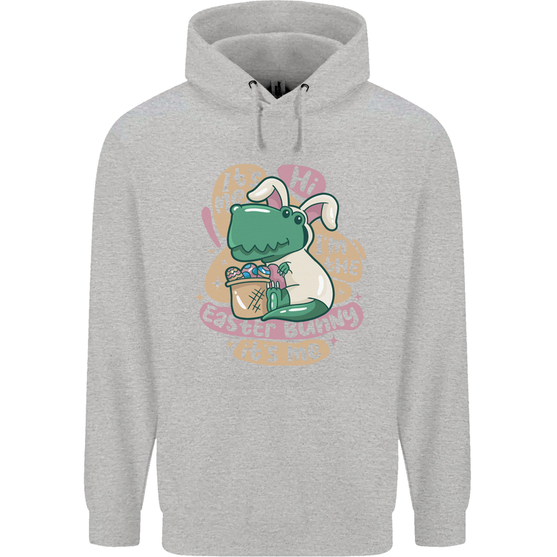 T-Rex I'm the Easter Bunny Funny Dinosaur Mens 80% Cotton Hoodie Sports Grey