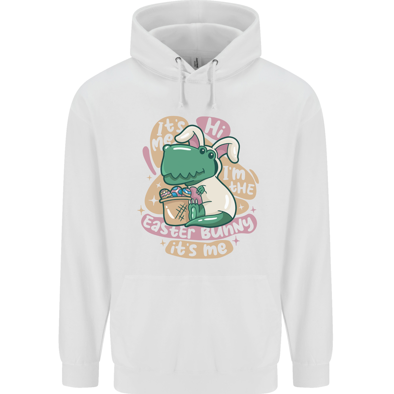 T-Rex I'm the Easter Bunny Funny Dinosaur Mens 80% Cotton Hoodie White