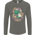 T-Rex I'm the Easter Bunny Funny Dinosaur Mens Long Sleeve T-Shirt Charcoal