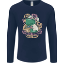 T-Rex I'm the Easter Bunny Funny Dinosaur Mens Long Sleeve T-Shirt Navy Blue