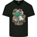 T-Rex I'm the Easter Bunny Funny Dinosaur Mens V-Neck Cotton T-Shirt Black