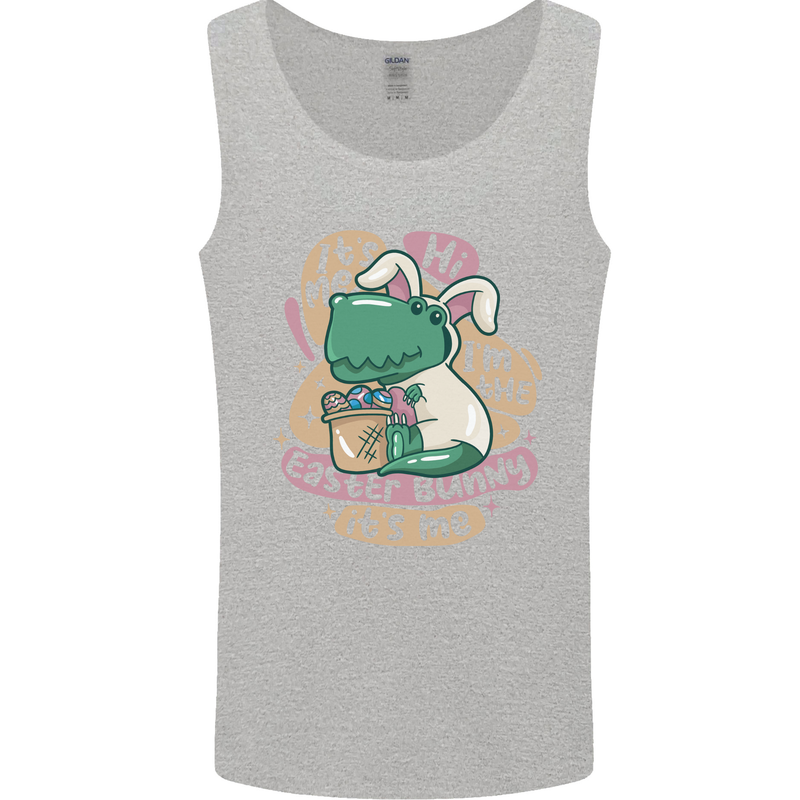 T-Rex I'm the Easter Bunny Funny Dinosaur Mens Vest Tank Top Sports Grey