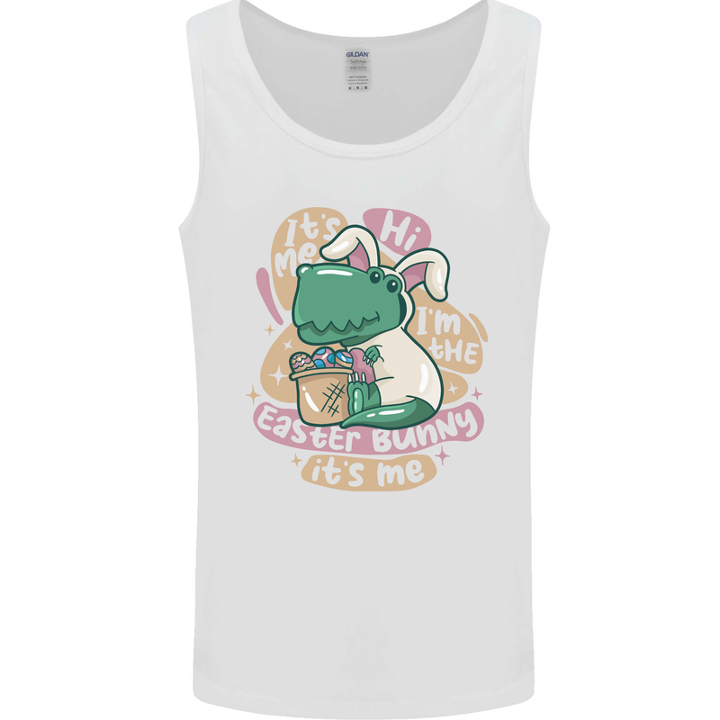 T-Rex I'm the Easter Bunny Funny Dinosaur Mens Vest Tank Top White