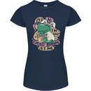 T-Rex I'm the Easter Bunny Funny Dinosaur Womens Petite Cut T-Shirt Navy Blue