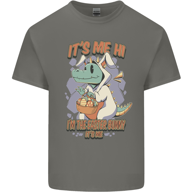 T-Rex Its Me I'm the Easter Bunny Funny Egg Kids T-Shirt Childrens Charcoal