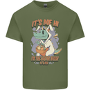 T-Rex Its Me I'm the Easter Bunny Funny Egg Mens Cotton T-Shirt Tee Top Military Green