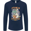 T-Rex Its Me I'm the Easter Bunny Funny Egg Mens Long Sleeve T-Shirt Navy Blue