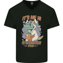T-Rex Its Me I'm the Easter Bunny Funny Egg Mens V-Neck Cotton T-Shirt Black