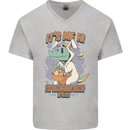 T-Rex Its Me I'm the Easter Bunny Funny Egg Mens V-Neck Cotton T-Shirt Sports Grey