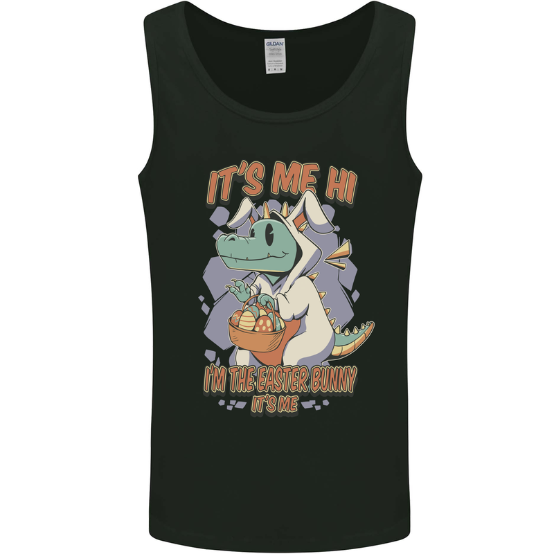 T-Rex Its Me I'm the Easter Bunny Funny Egg Mens Vest Tank Top Black