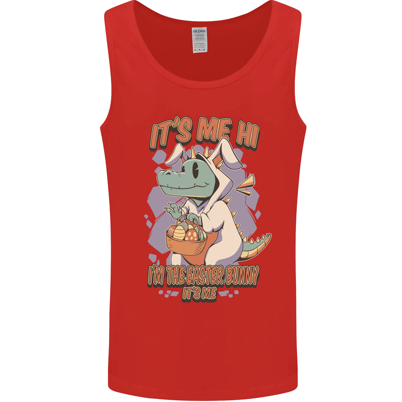 T-Rex Its Me I'm the Easter Bunny Funny Egg Mens Vest Tank Top Red