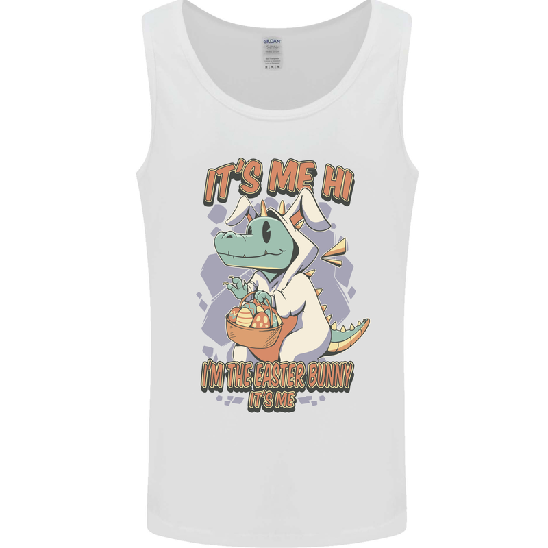 T-Rex Its Me I'm the Easter Bunny Funny Egg Mens Vest Tank Top White