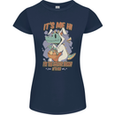 T-Rex Its Me I'm the Easter Bunny Funny Egg Womens Petite Cut T-Shirt Navy Blue