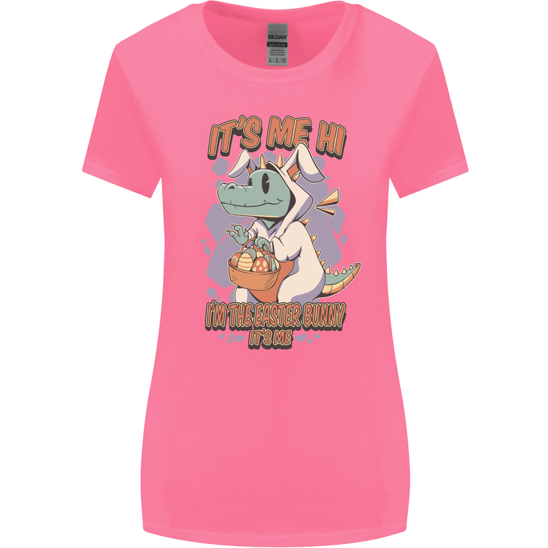 T-Rex Its Me I'm the Easter Bunny Funny Egg Womens Wider Cut T-Shirt Azalea