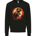 T-Rex Moon Landscape Dinosaurs Kids Sweatshirt Jumper Black