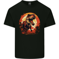 T-Rex Moon Landscape Dinosaurs Mens Cotton T-Shirt Tee Top Black