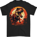T-Rex Moon Landscape Dinosaurs Mens T-Shirt 100% Cotton BLACK