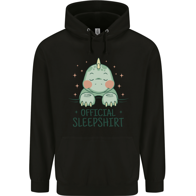 T-Rex Official Sleepshirt Sleeping Dinosaur Mens 80% Cotton Hoodie Black