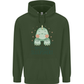 T-Rex Official Sleepshirt Sleeping Dinosaur Mens 80% Cotton Hoodie Forest Green