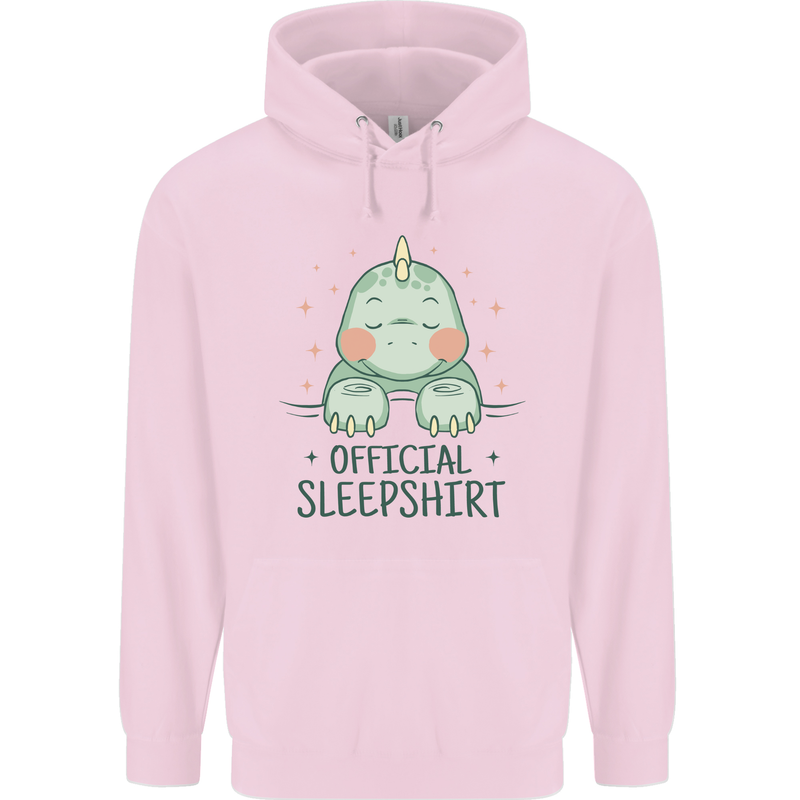 T-Rex Official Sleepshirt Sleeping Dinosaur Mens 80% Cotton Hoodie Light Pink