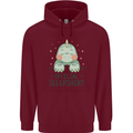 T-Rex Official Sleepshirt Sleeping Dinosaur Mens 80% Cotton Hoodie Maroon