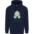 T-Rex Official Sleepshirt Sleeping Dinosaur Mens 80% Cotton Hoodie Navy Blue
