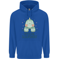 T-Rex Official Sleepshirt Sleeping Dinosaur Mens 80% Cotton Hoodie Royal Blue