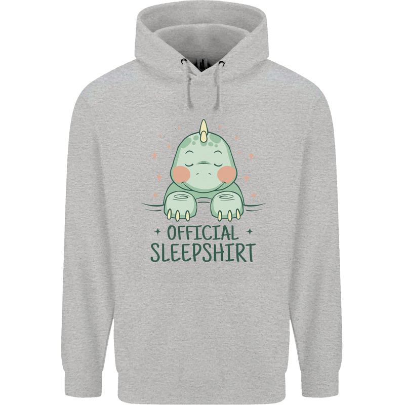 T-Rex Official Sleepshirt Sleeping Dinosaur Mens 80% Cotton Hoodie Sports Grey