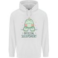 T-Rex Official Sleepshirt Sleeping Dinosaur Mens 80% Cotton Hoodie White