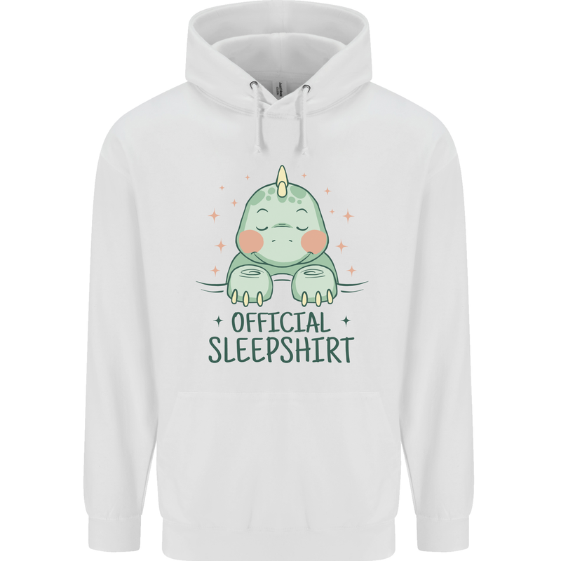 T-Rex Official Sleepshirt Sleeping Dinosaur Mens 80% Cotton Hoodie White