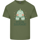 T-Rex Official Sleepshirt Sleeping Dinosaur Mens Cotton T-Shirt Tee Top Military Green