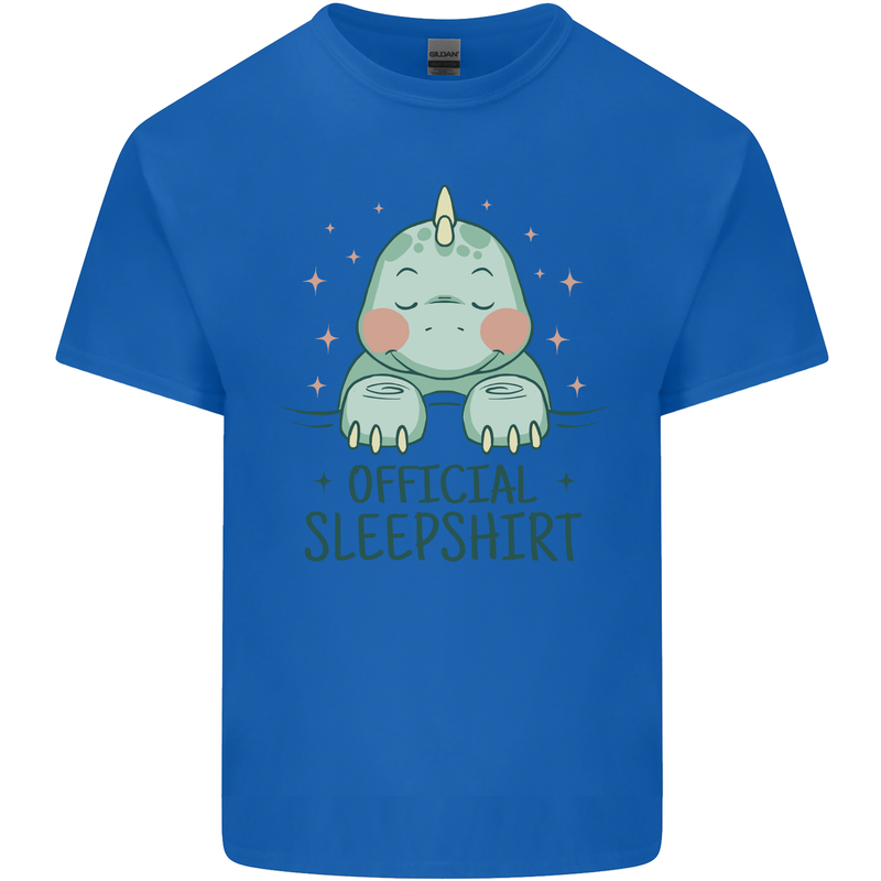 T-Rex Official Sleepshirt Sleeping Dinosaur Mens Cotton T-Shirt Tee Top Royal Blue