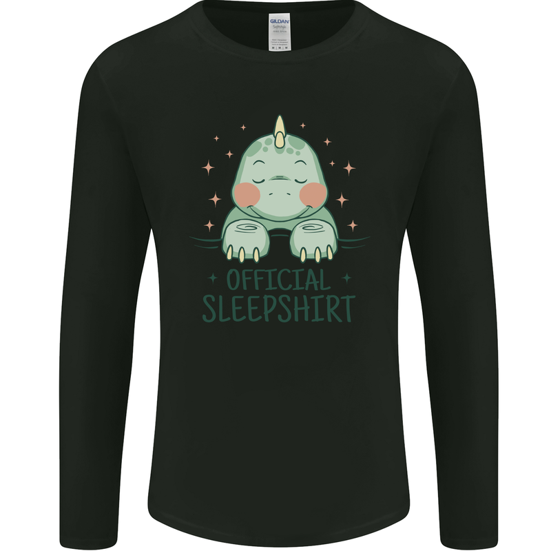 T-Rex Official Sleepshirt Sleeping Dinosaur Mens Long Sleeve T-Shirt Black