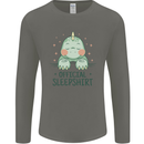 T-Rex Official Sleepshirt Sleeping Dinosaur Mens Long Sleeve T-Shirt Charcoal