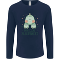 T-Rex Official Sleepshirt Sleeping Dinosaur Mens Long Sleeve T-Shirt Navy Blue