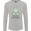 T-Rex Official Sleepshirt Sleeping Dinosaur Mens Long Sleeve T-Shirt Sports Grey