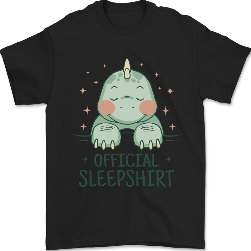T-Rex Official Sleepshirt Sleeping Dinosaur Mens T-Shirt 100% Cotton Black