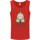 T-Rex Official Sleepshirt Sleeping Dinosaur Mens Vest Tank Top Red