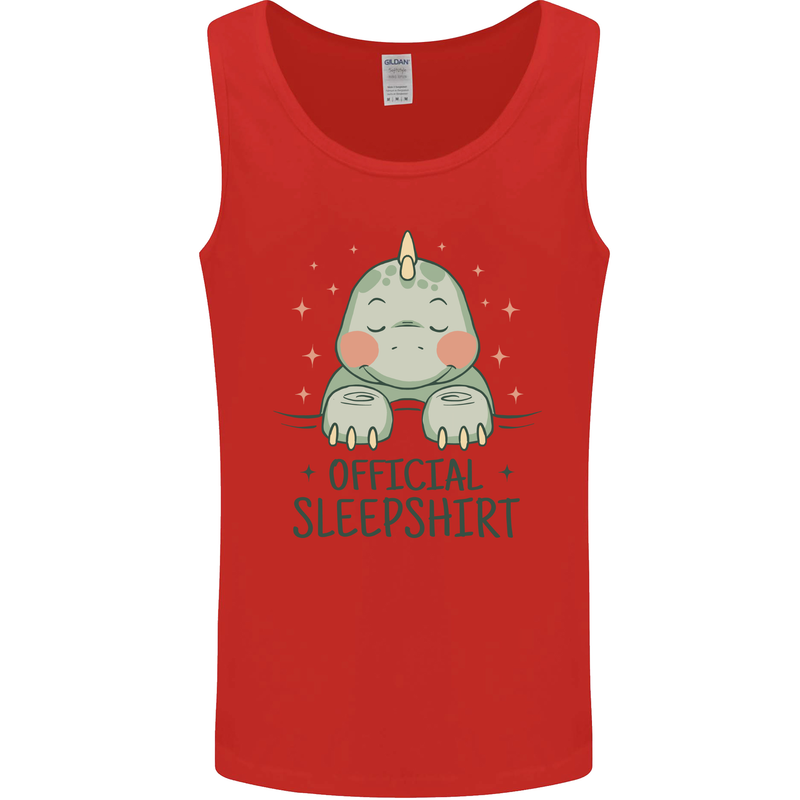 T-Rex Official Sleepshirt Sleeping Dinosaur Mens Vest Tank Top Red