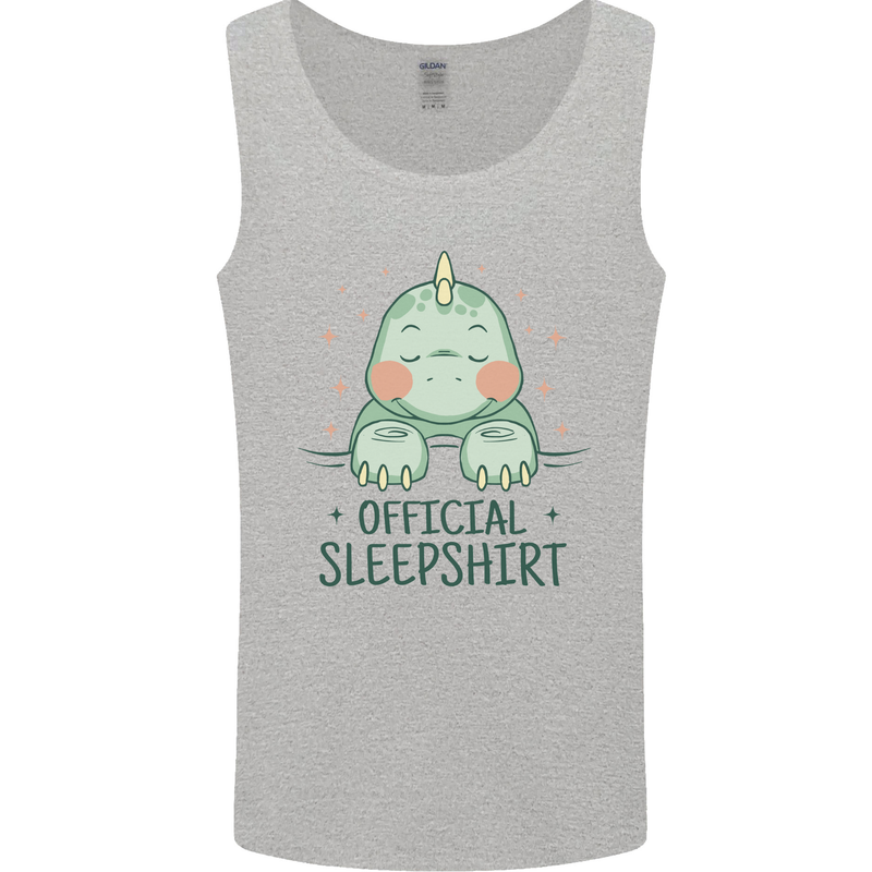 T-Rex Official Sleepshirt Sleeping Dinosaur Mens Vest Tank Top Sports Grey