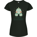 T-Rex Official Sleepshirt Sleeping Dinosaur Womens Petite Cut T-Shirt Black