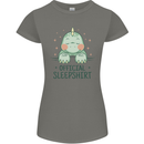 T-Rex Official Sleepshirt Sleeping Dinosaur Womens Petite Cut T-Shirt Charcoal
