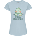 T-Rex Official Sleepshirt Sleeping Dinosaur Womens Petite Cut T-Shirt Light Blue
