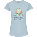 T-Rex Official Sleepshirt Sleeping Dinosaur Womens Petite Cut T-Shirt Light Blue